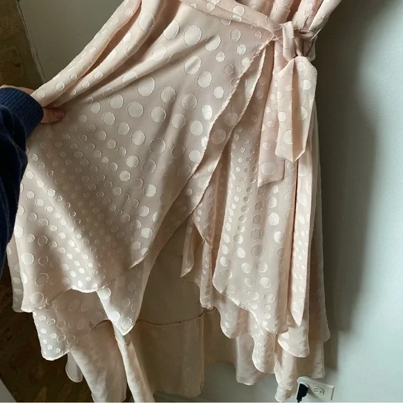 Betsey Johnson Pink Asymmetrical Wrap Midi Dress Light Pink size 4 - Picture 6 of 9